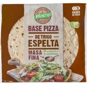 Base de Pizza de trigo espelta Masa fina Biocop 3 bases 390g