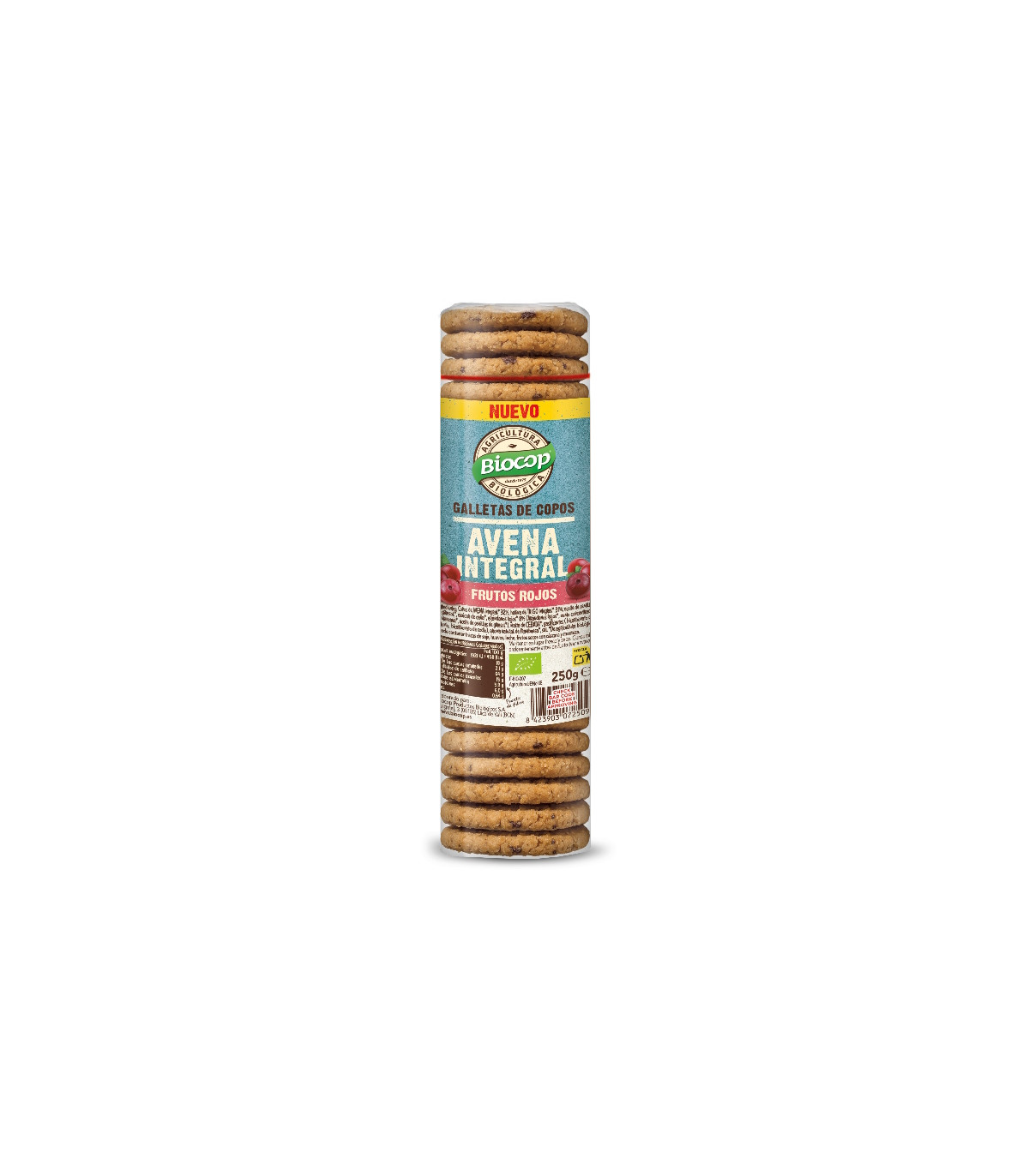 Galleta de copos de avena integral con frutos rojos Biocop 250g